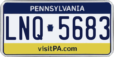 PA license plate LNQ5683