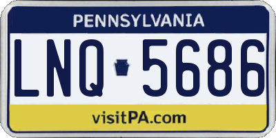 PA license plate LNQ5686