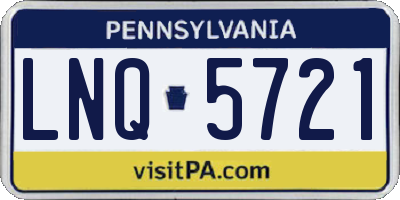PA license plate LNQ5721