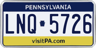 PA license plate LNQ5726