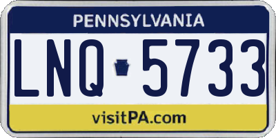 PA license plate LNQ5733