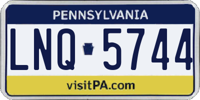 PA license plate LNQ5744