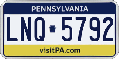 PA license plate LNQ5792