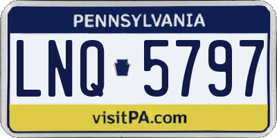 PA license plate LNQ5797