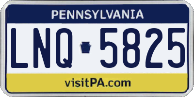 PA license plate LNQ5825