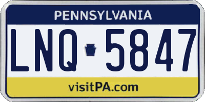 PA license plate LNQ5847