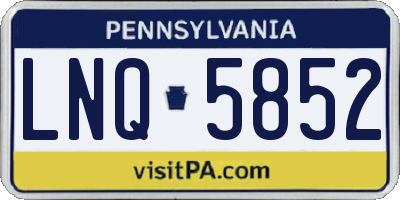 PA license plate LNQ5852
