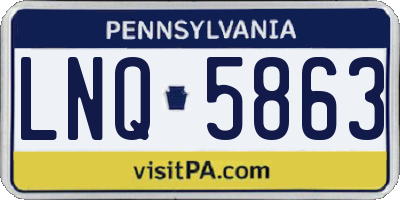 PA license plate LNQ5863