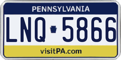 PA license plate LNQ5866