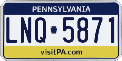PA license plate LNQ5871