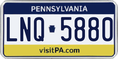PA license plate LNQ5880