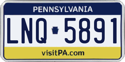 PA license plate LNQ5891