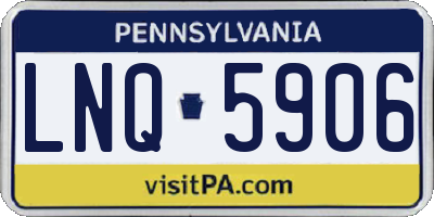 PA license plate LNQ5906