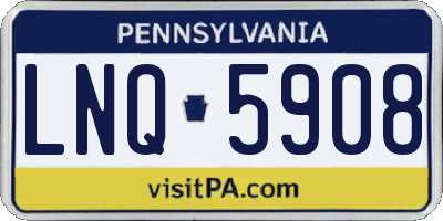 PA license plate LNQ5908