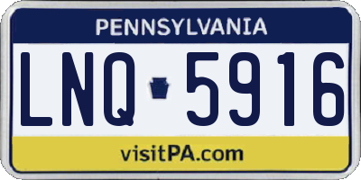 PA license plate LNQ5916