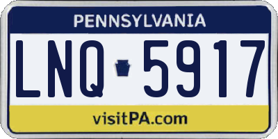 PA license plate LNQ5917