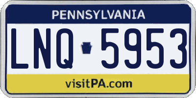 PA license plate LNQ5953