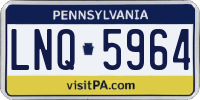 PA license plate LNQ5964