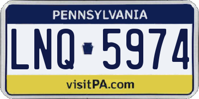 PA license plate LNQ5974