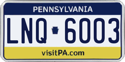 PA license plate LNQ6003