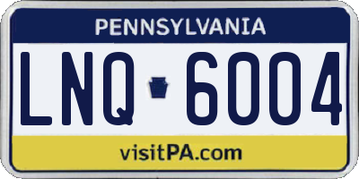 PA license plate LNQ6004