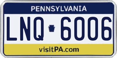 PA license plate LNQ6006