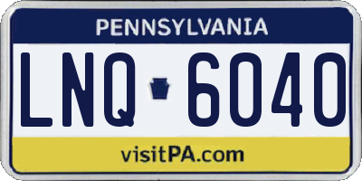 PA license plate LNQ6040
