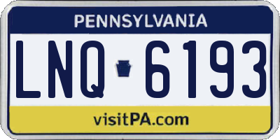 PA license plate LNQ6193