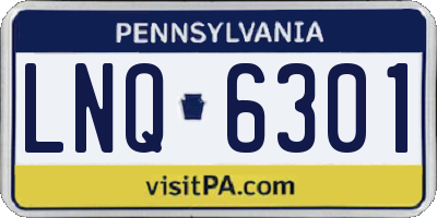 PA license plate LNQ6301