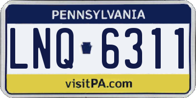 PA license plate LNQ6311