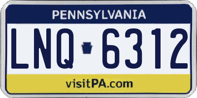 PA license plate LNQ6312