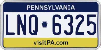 PA license plate LNQ6325