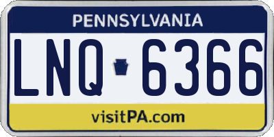 PA license plate LNQ6366