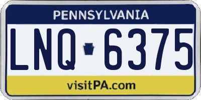 PA license plate LNQ6375