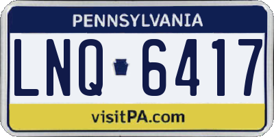 PA license plate LNQ6417