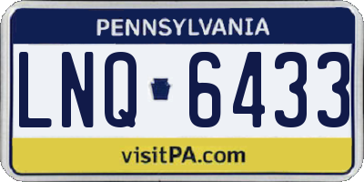 PA license plate LNQ6433
