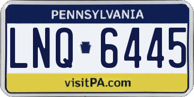 PA license plate LNQ6445