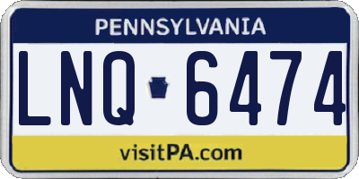 PA license plate LNQ6474