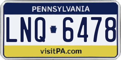 PA license plate LNQ6478