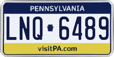 PA license plate LNQ6489