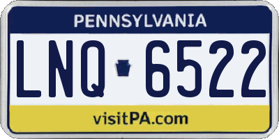 PA license plate LNQ6522
