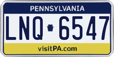 PA license plate LNQ6547