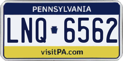PA license plate LNQ6562