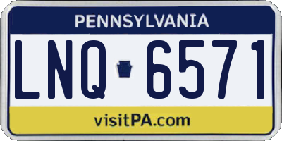 PA license plate LNQ6571