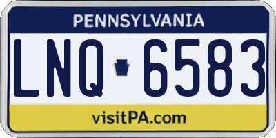 PA license plate LNQ6583