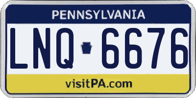 PA license plate LNQ6676