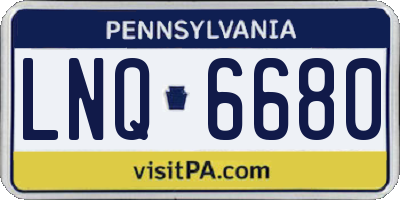 PA license plate LNQ6680