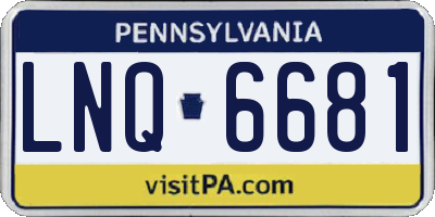 PA license plate LNQ6681