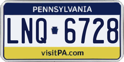 PA license plate LNQ6728