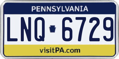 PA license plate LNQ6729